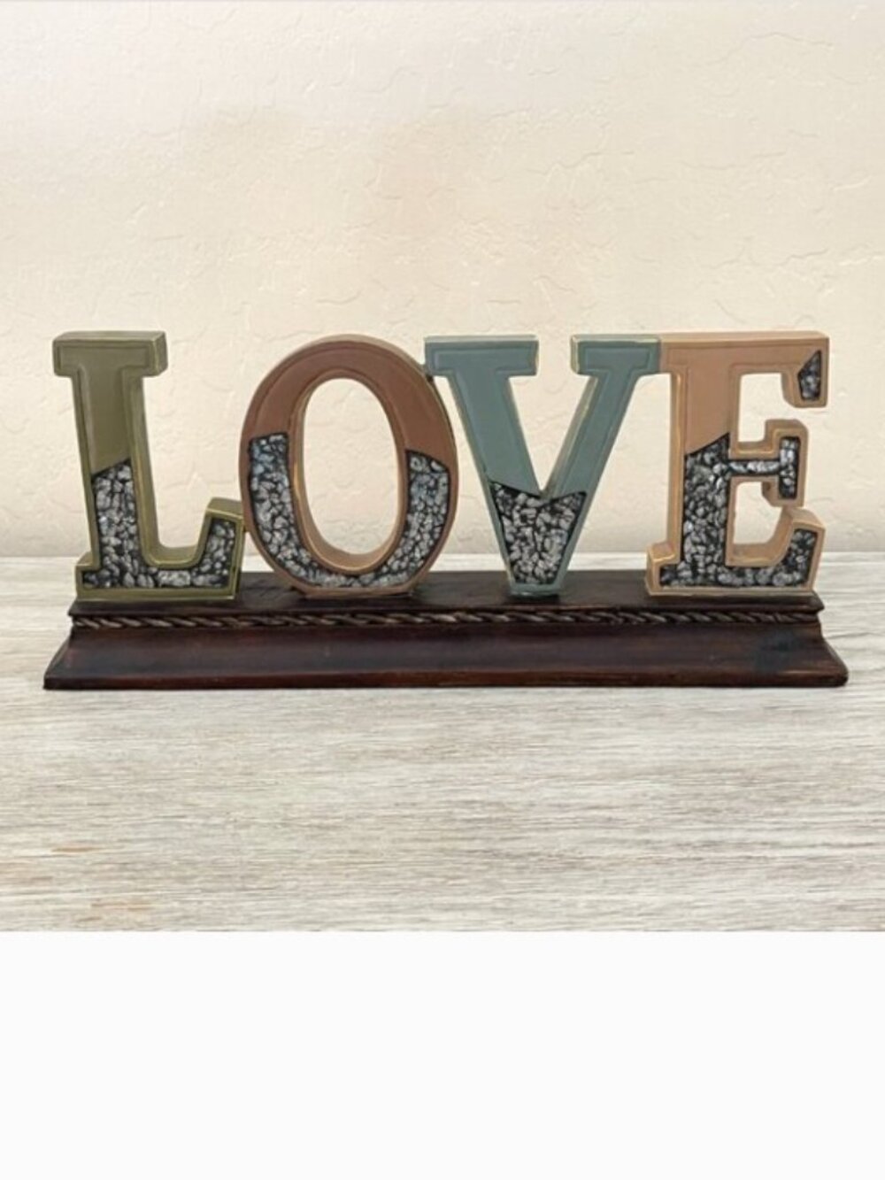 LOVE Statue Figurine Mosaic Word Stand Figurine Unique